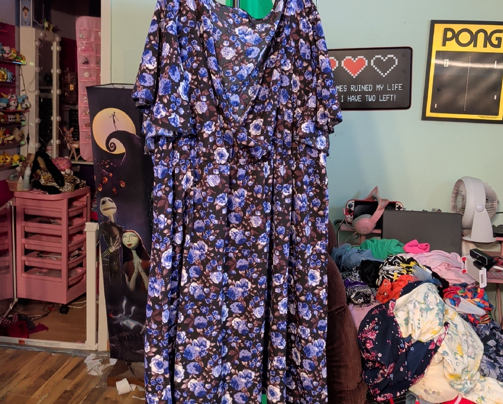 SHEIN Blue Floral Midi Dress